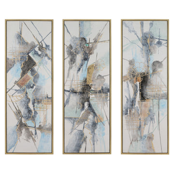 Abstract Canvas 62 x 22" (Set of 3) - Multi