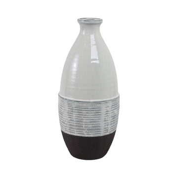 8" Textured Bottom Vase - Gray