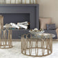 Monett - Round Glass Top Side End Table - Chocolate Chrome