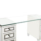 Noralie - Writing Desk - Clear Glass, Mirrored & Faux Diamonds - 31"