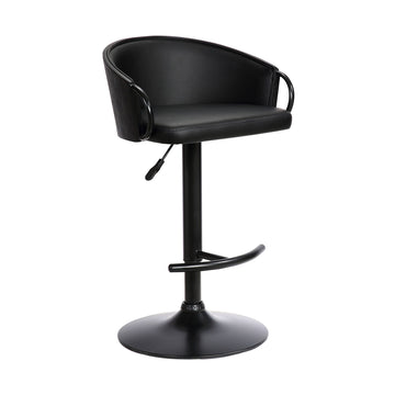 Montego - Adjustable Black Swivel Barstool - Black Powder