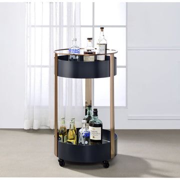 Narrel - Serving Cart - Onyx & Copper