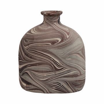 11" Carrana Small Ecomix Vase - Brown