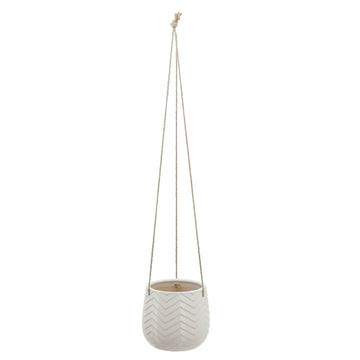 Chevron Hanging Planter 6" - White