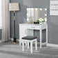 Elijah - Vanity Set With Lighting & Stool - White And Dark Gray