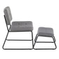 Stout - Lounge Chair And Ottoman Set - Black Steel And Gray Fabric