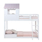 Solenne Twin Over Twin Bunk Bed - White & Pink Finish