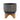Crackled Planter With Wood Stand 7" - Black