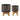 Ceramic Planter On Stand 5 / 8" (Set of 2) - Brown