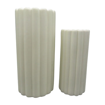 Ribbed Vases (Set of 2) - Cotton