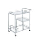 Splinter - Serving Cart - Clear Glass & Chrome Finish