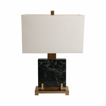 23X16" Marble Lamp With Brass Base - Green