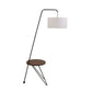 Stork - Floor Lamp - Walnut Wood Table Accent And White Shade