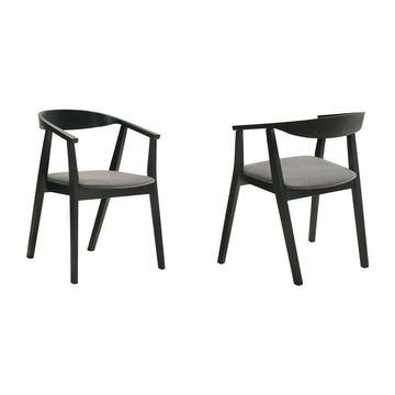 Santana - Wood Dining Chair (Set of 2) - Black / Charcoal