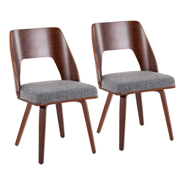 Triad - Chair - Walnut Bamboo And Gray Noise Fabric (Set of 2)