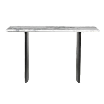 Macklain Gray Marble Console Table - Black / Gray