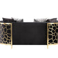 Fergal - Loveseat - Black Velvet & Gold Finish