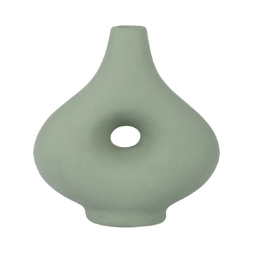 Cer - 7" Short Open Cut-Out Nomad Vase - Dark Sage