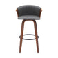 Diana - Swivel Walnut Wood Faux Leather Counter Stool