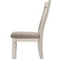 Fedele - Side Chair (Set of 2) - Tan Fabric & Cream Finish