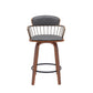 Willow - Swivel Walnut Wood Faux Leather Stool