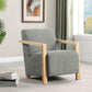 Diego - Upholstered Accent Arm Chair With Wood Arms