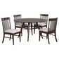 Everton - 5 Piece Round Dining Table Set - Dark Walnut