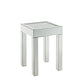 Noralie - End Table With Glass Top - Pearl Silver - Wood - 24"