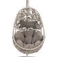 Sigar - Patio Swing Chair - Light Gray Fabric & Wicker