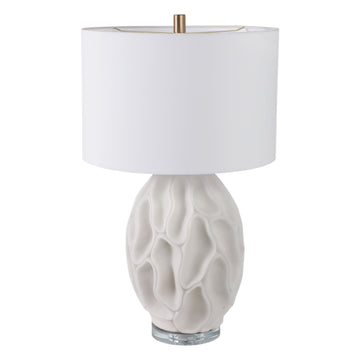 Jonava Quartz Resin Table Lamp - White