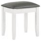 Barzini - Upholstered Vanity Stool - Metallic Aand White