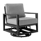 Cayman - Black Aluminum Outdoor Swivel Glider Chair With Cushion - Black / Dark Gray