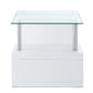 Nevaeh - End Table - Clear Glass & White High Gloss Finish