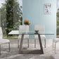 Bravo - Contemporary Dining Table Base With Clear Glass - Dark Sonoma