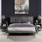 Metis - Eastern King Bed - Gray Top Grain Leather