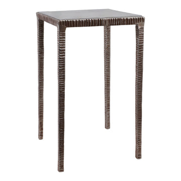Cavalier Quartz Top Accent Table - Bronze / Gray