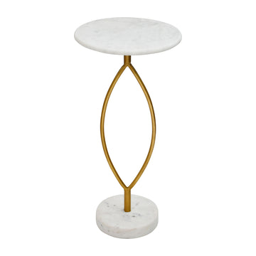 Loophole Table Marble Base - Gold