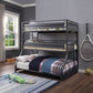 Cargo - Twin Over Twin Over Full Triple Bunk Bed - Gunmetal Finish