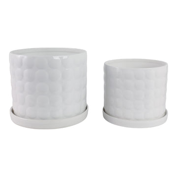 10" / 12" Bubble Planter (Set of 2) - White