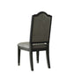 House - Beatrice Side Chair (Set of 2) - Two Tone Gray Fabric & Charcoal Finish