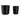 19" / 21" Tall Modern Lines Resin Planter (Set of 2) - Black