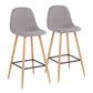 Pebble - Barstool Metal And Fabric (Set of 2)