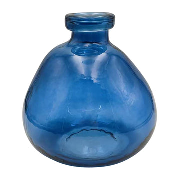 Glass 8" Balloon Vase - Blue