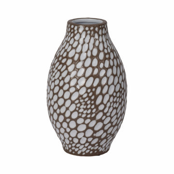 Puteri Medium Ceramic Vase 10" - Light Brown