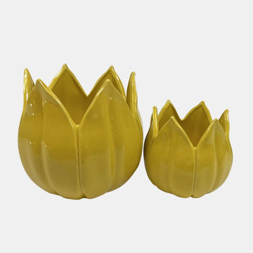 Petal Planters (Set of 2) - Yellow