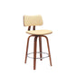 Pico - Swivel Walnut Wood Faux Leather Stool