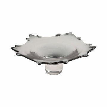 Garrison Artisan Blown Glass Bowl 14" - Gray