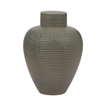 Dempsey Small Green Lidded Jar - Green