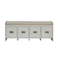 Berci - Bench - Beige Fabric & White