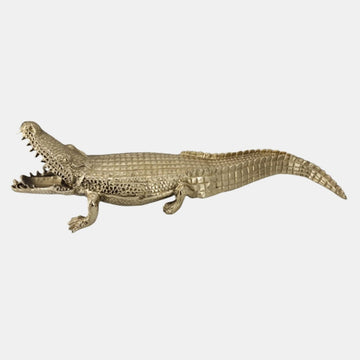 36" Metal Alligator Table Top Decor - Gold